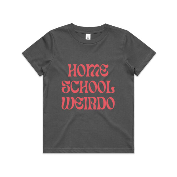 HOME SCHOOL WEIRDO KIDS TEE PINK Thumbnail